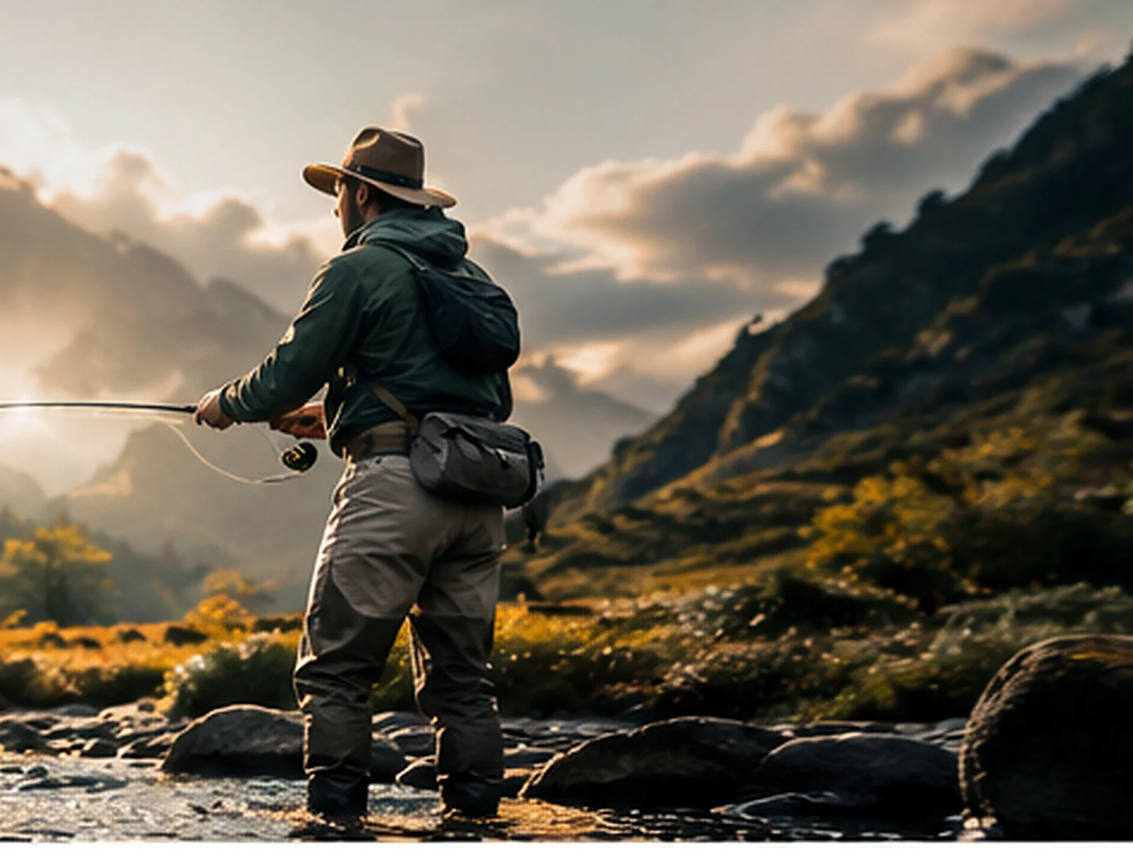 Pesca con mosca en un río de montaña